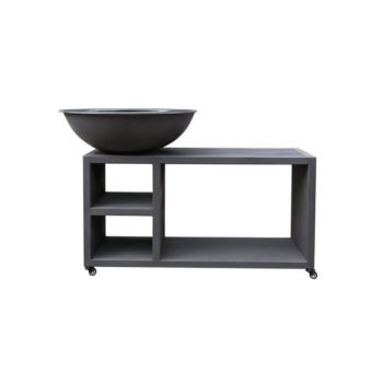 Brasero Plancha 94cm Piatto Tavolo Large Noir Transportable -